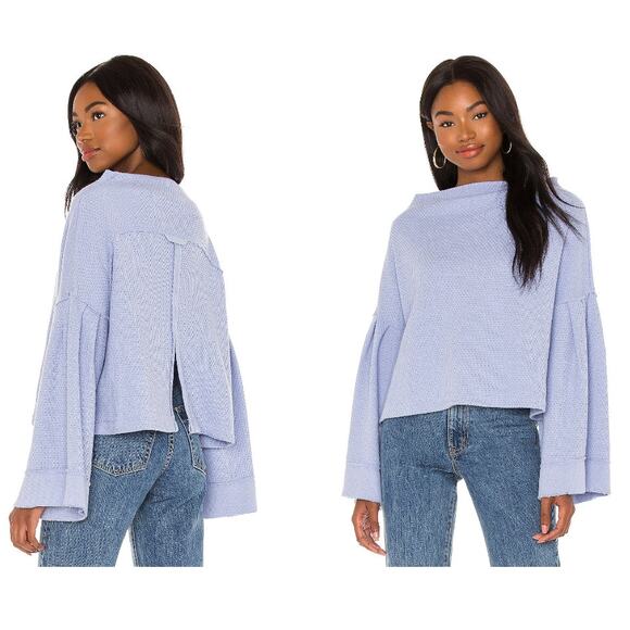 We The Free Free People Bunny Tee Pullover Cropped Boat Neck Sweater Small - Picture 11 of 12